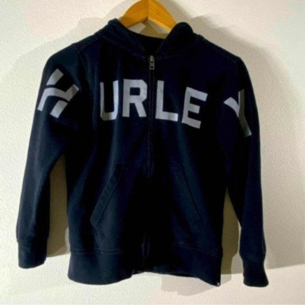 Hurley Full Zip Hoodie. Boys Small. Graphic Front.